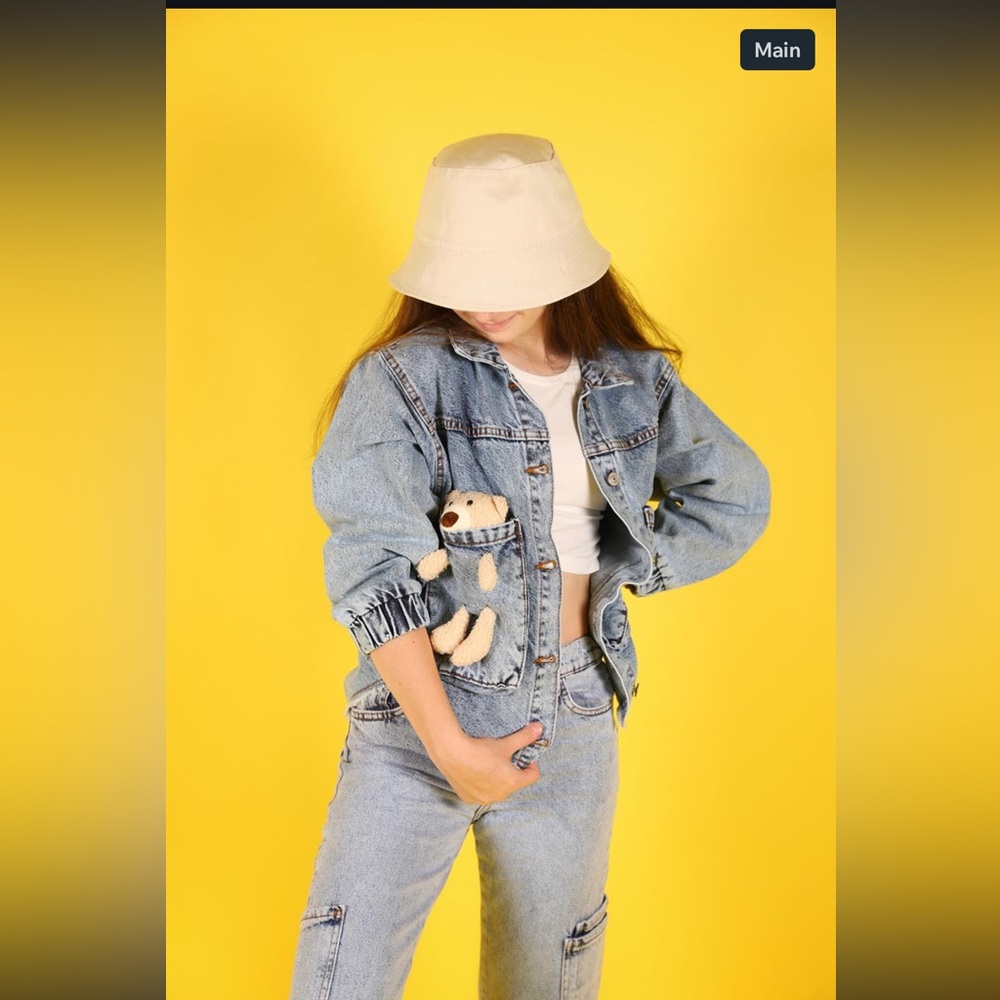 Girl Bear Denim Jacket: The Perfect Blend of Modern and Classic Styles.